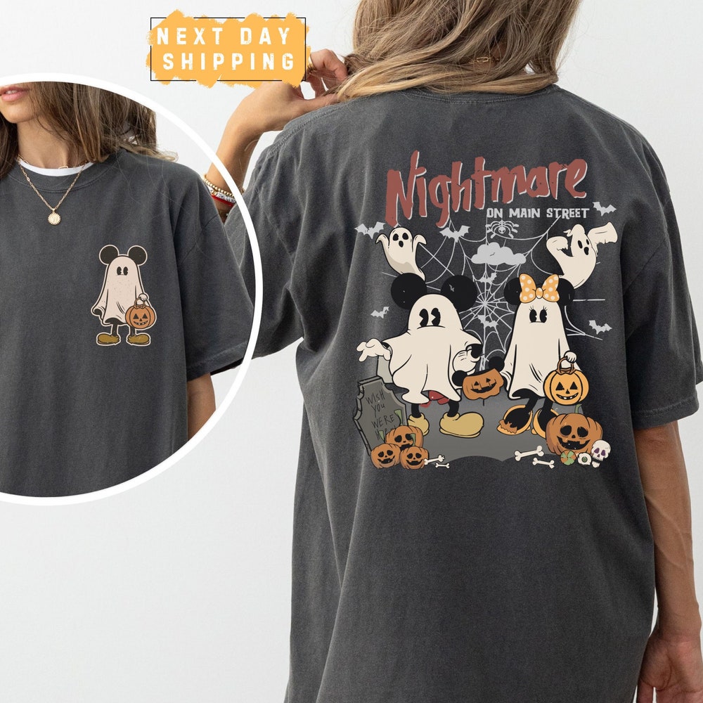 Vintage Mickey Halloween Shirt, Comfort Colors Disney Halloween Tee, Nightmare On The Main Street Shirt, Halloween Pumpkin Shirt x Rotic Style !