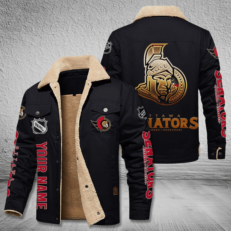 Ottawa Senators Unisex Custom Name Stand Collar Jacket