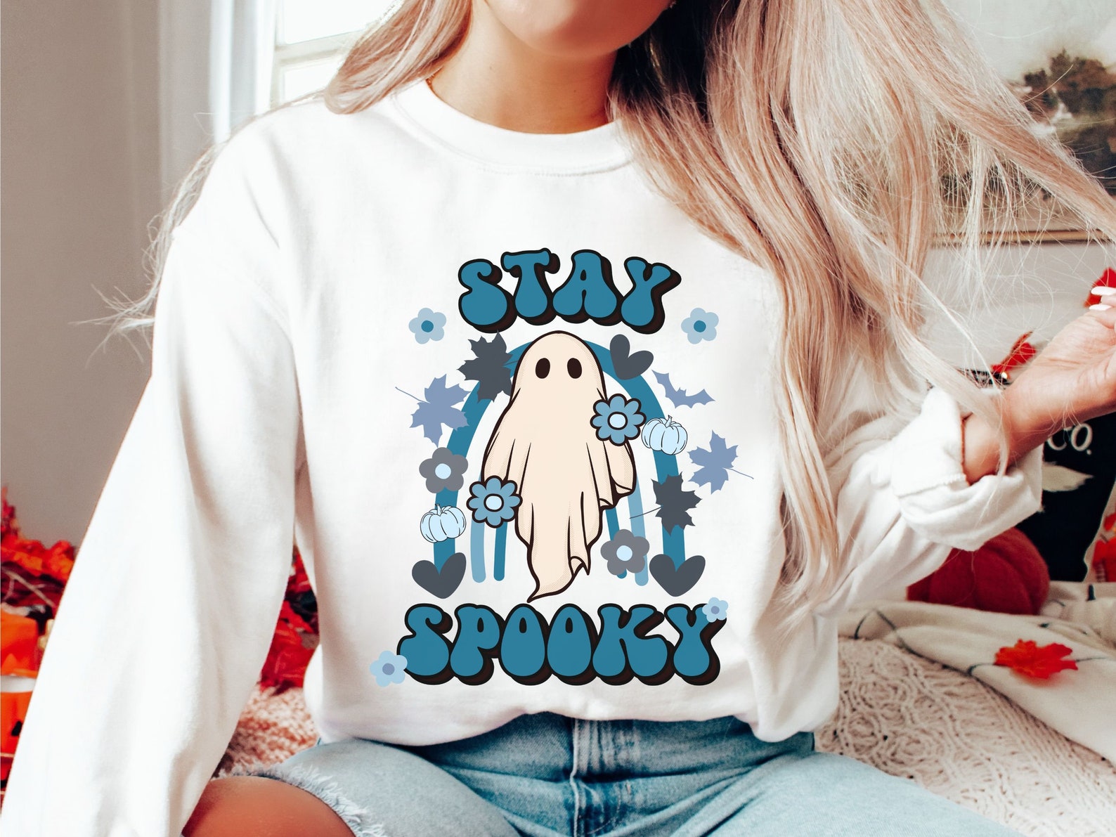 Spooky Ghost Halloween Sweatshirt, Halloween Shirt, Ghost Shirt, Halloween Sweater, Halloween Gift, Womens Halloween, Fall Sweatshirt, Ghost It Girl Halloween Costumes