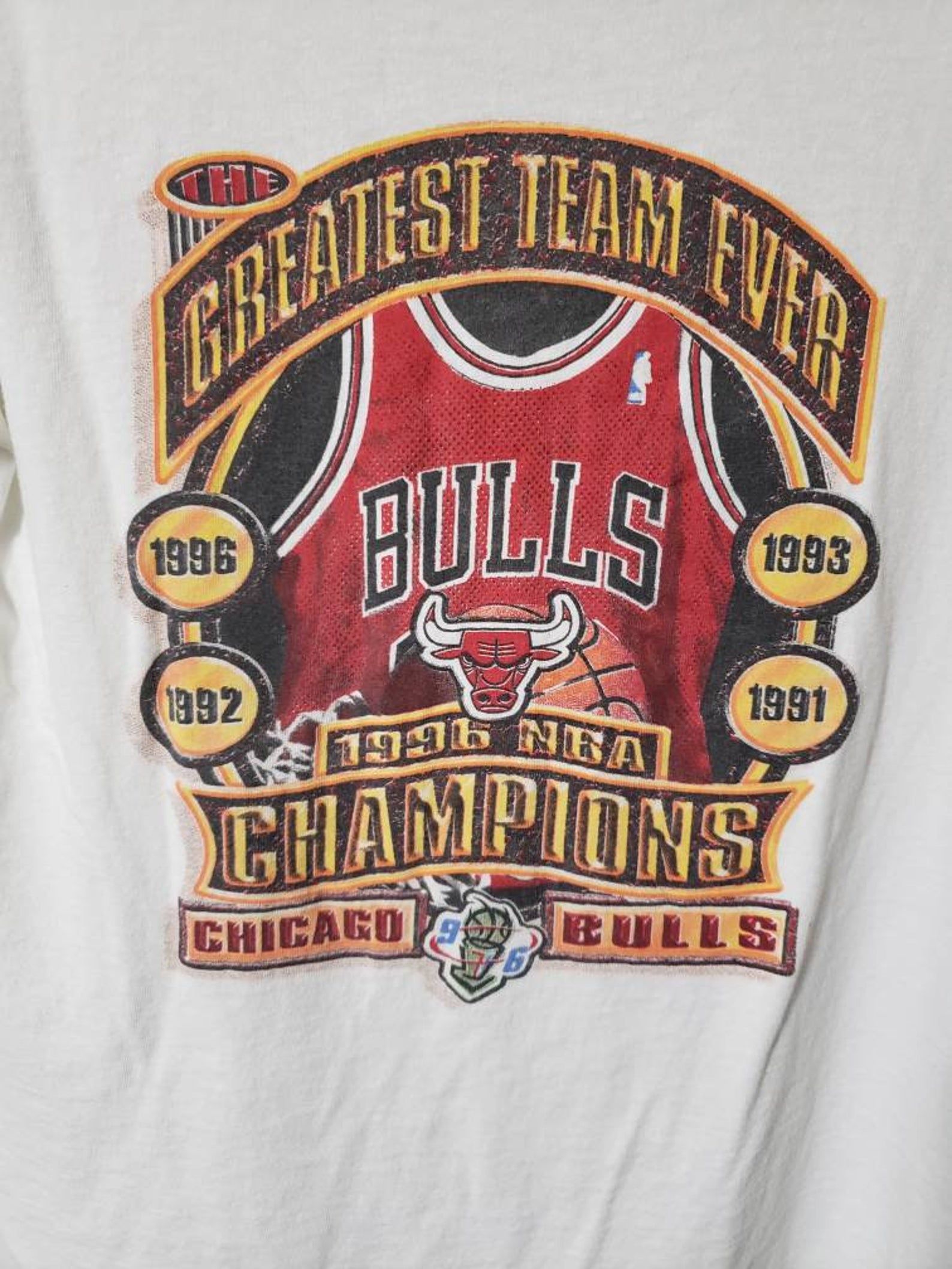 Vintage 1996 Chicago Bulls Champions T-Shirt Greatest Team Ever