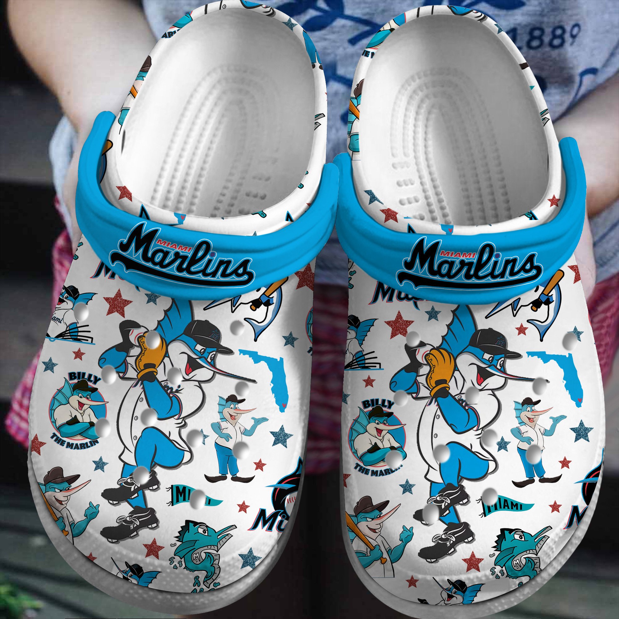 Miami Marlins Logo Baseball MLB Cheer Mascot Crocss Classic Clogs Shoes Ver192