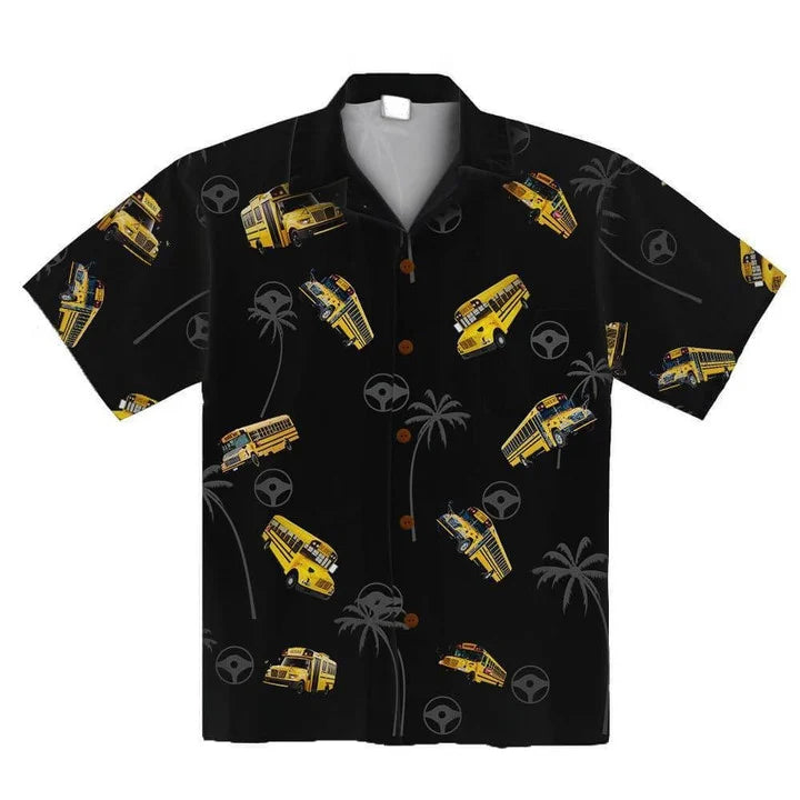 Men’S School Bus Driver 3D Hawaiian Shirt, Bus Driver Hawaii Shirt, Gift For Driver