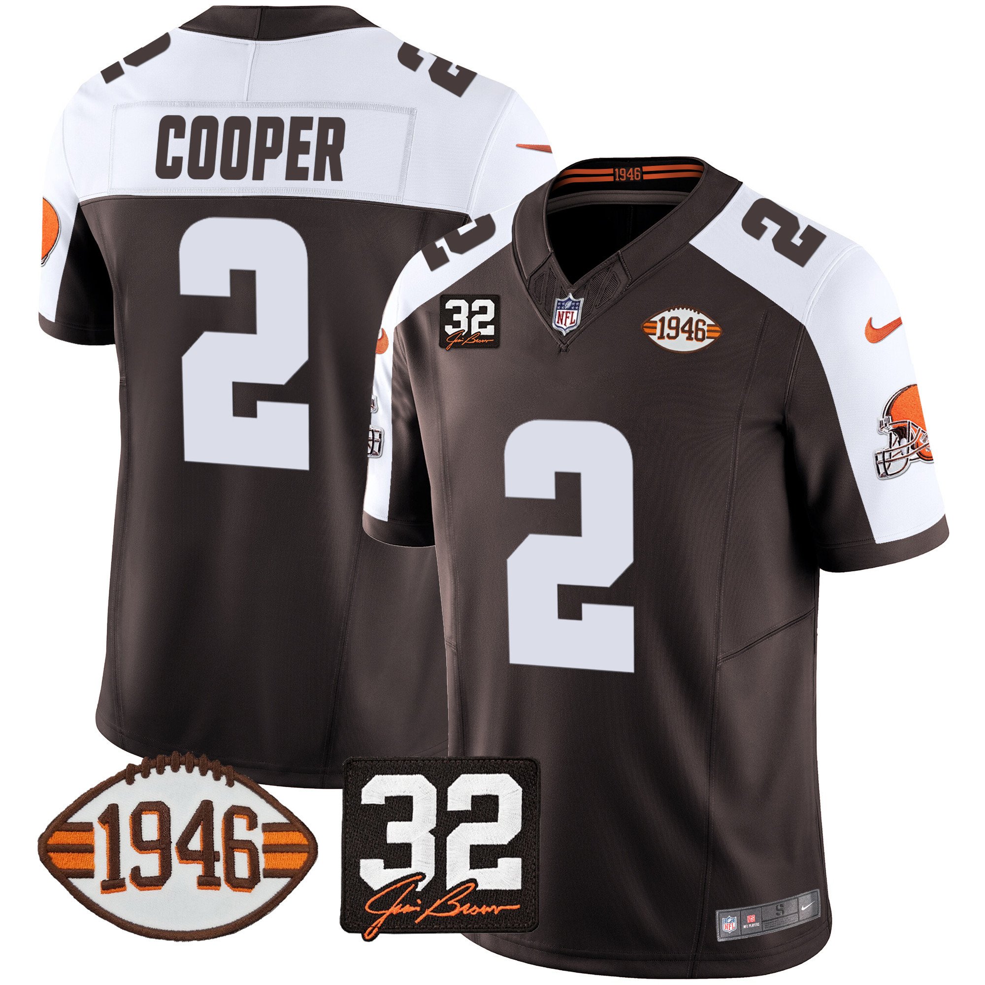 Browns Alternate 1946 75Th Anniversary Patch Jersey – All Stitched