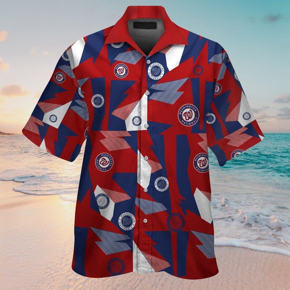 Washington Nationals Short Sleeve Hawaiian Tropical Shirt