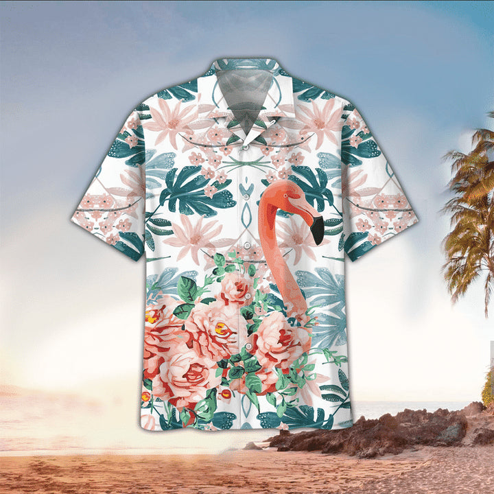 Flamingo Hawaii Shirt, Flamingo Hawaiian Shirt For Summer, Flamingo Lovers