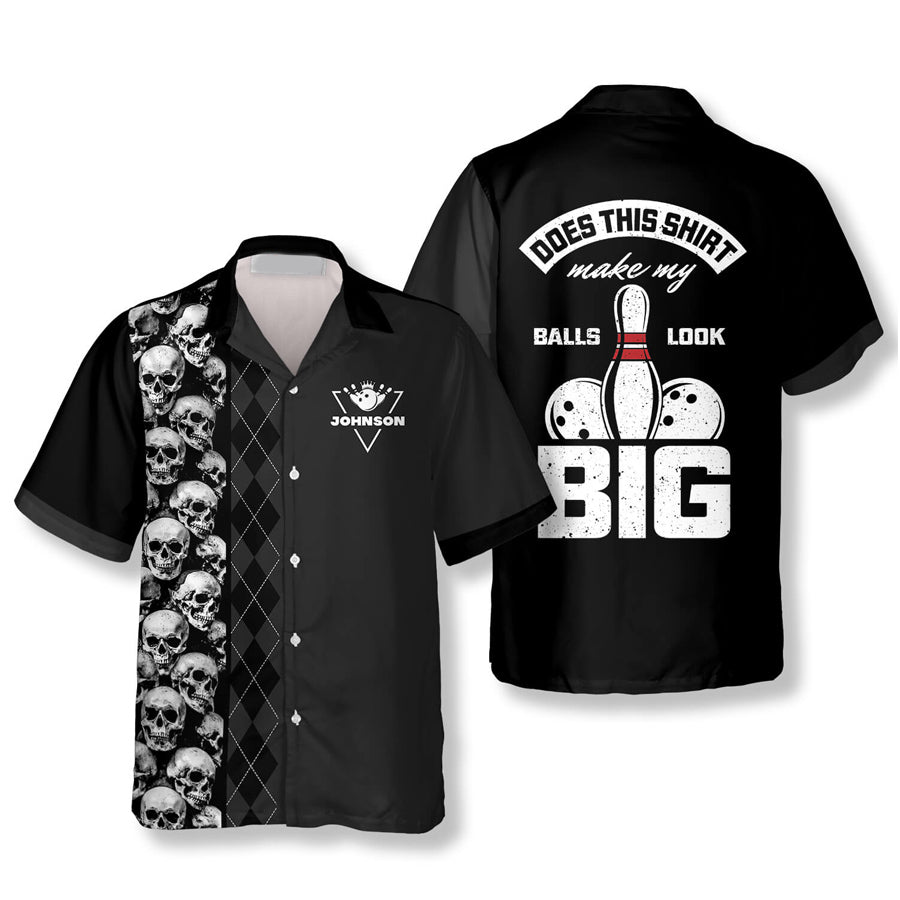 Skull Argyle Pattern Funny Quote Custom Bowling Hawaiian Shirt
