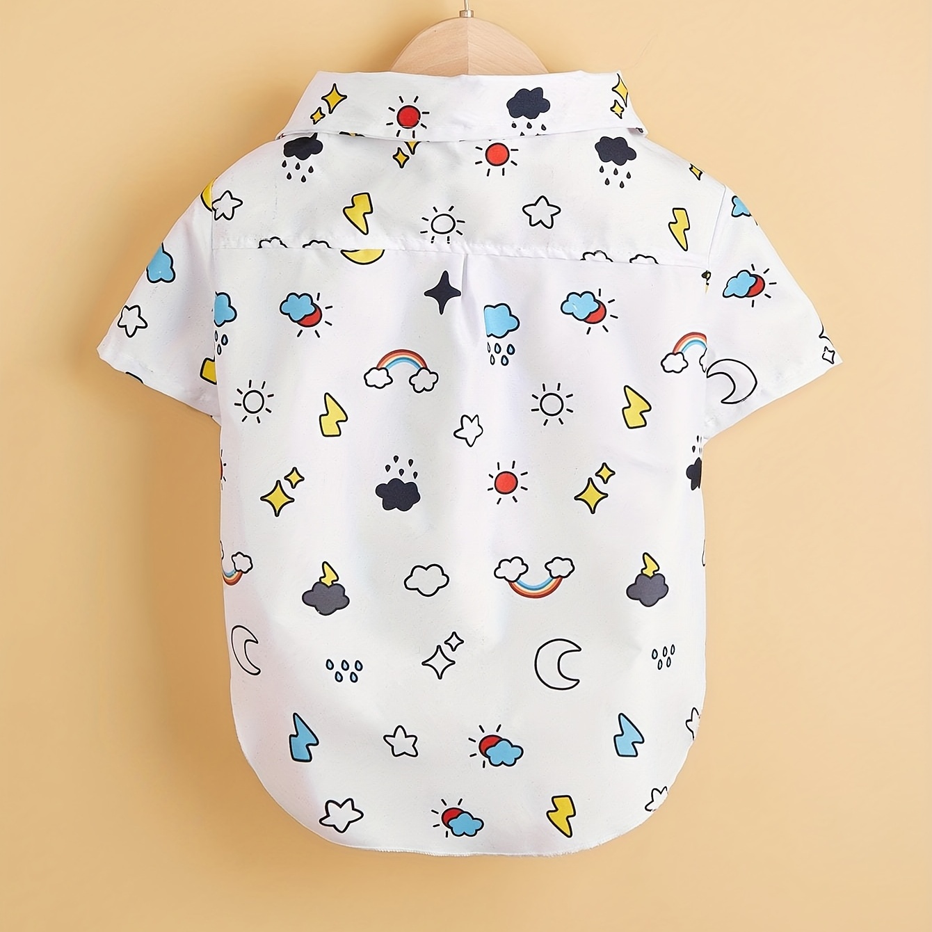 1pc Pet Cartoon Graphic Shirt – Casual Lapel Dog Shirt for Summer – Cute and Comfortable Clothes for Dogs and Cats
