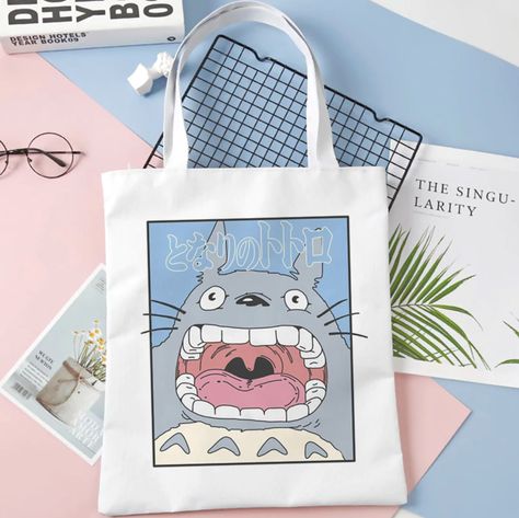 My Neighbor Totoro Tote Bag, Canvas Tote Bags, Tote Bag Design, Tote Bag Idea