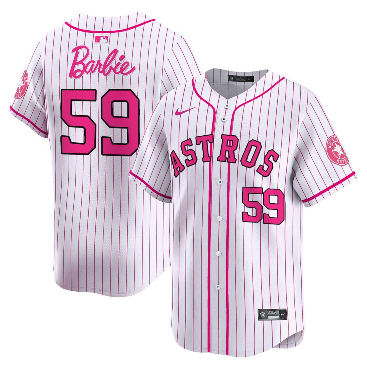 Astros Barbie Pink Stripe Jersey – All Stitched