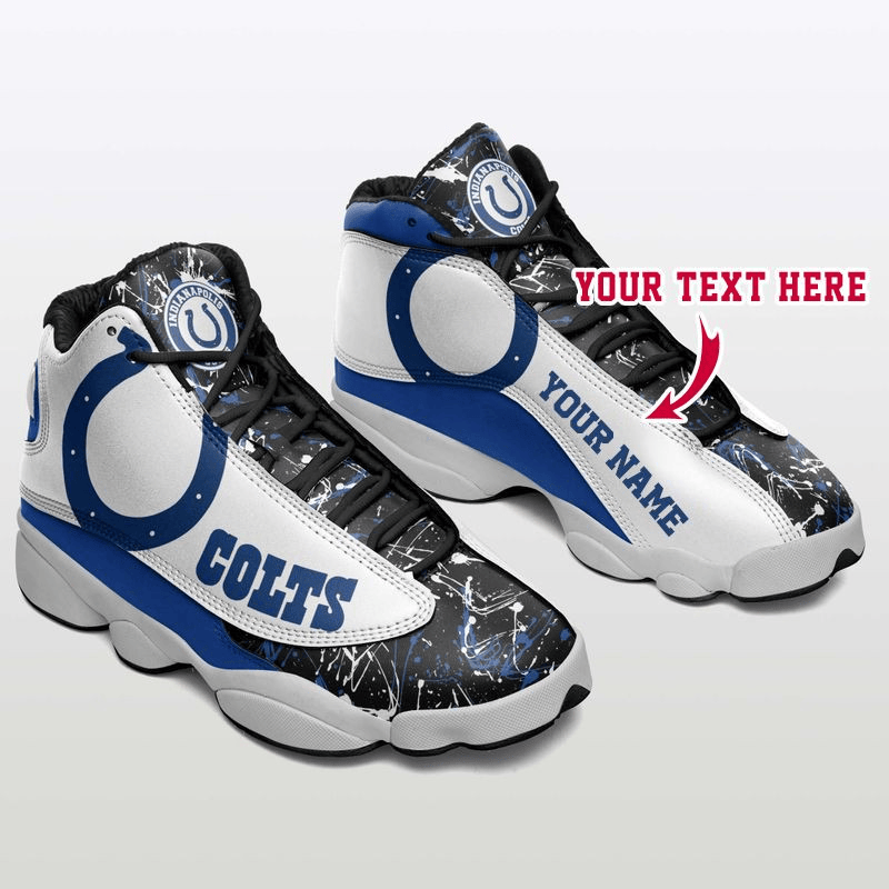 Indianapolis Colts T Football Retro Custom Air Jordan 13 Shoes Personalize Name Sport Sneakers ocuh JD13 V2019