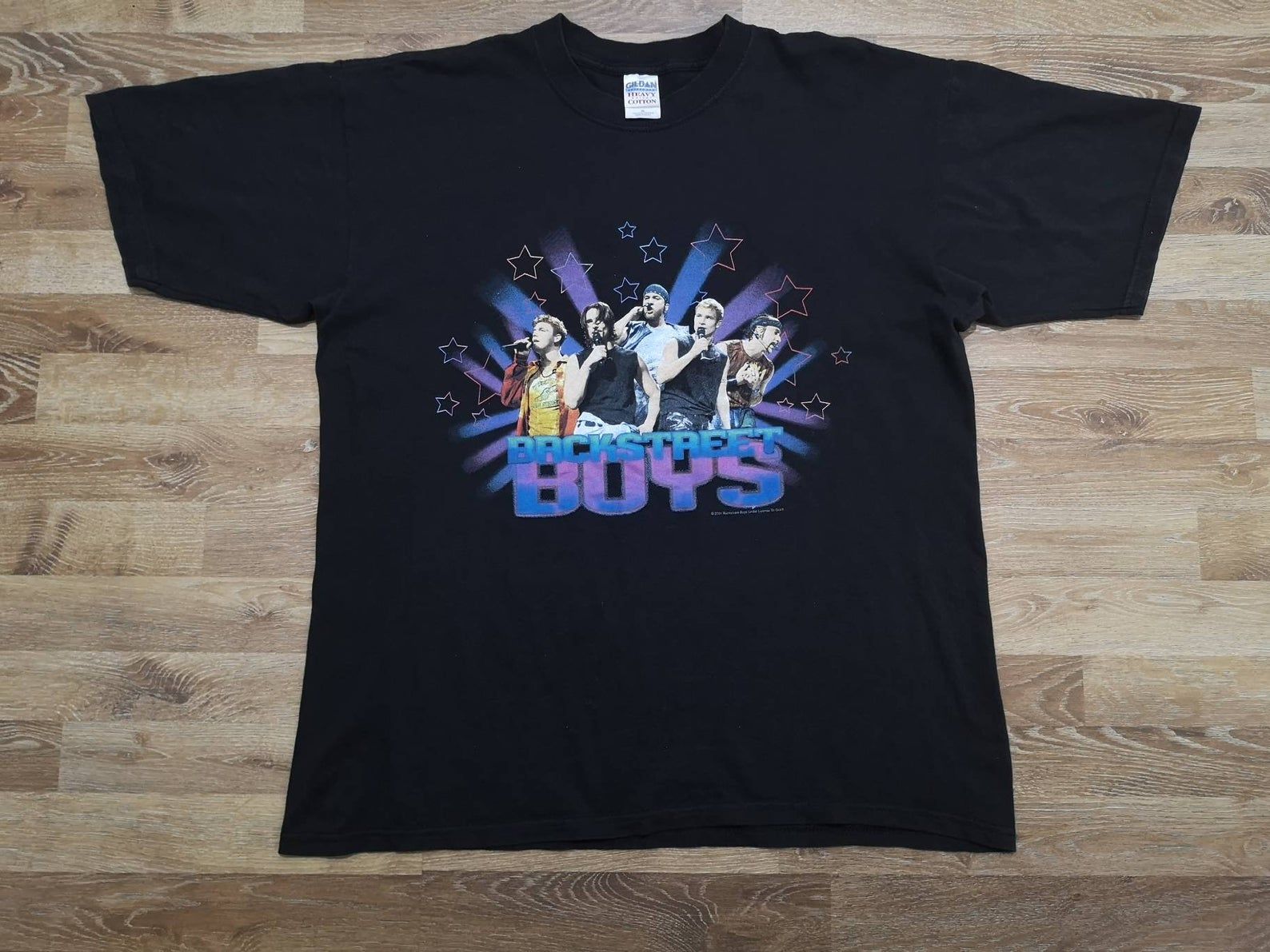 Rare ! True Vintage Og Early 2000’S Backstreet Bsb Black And Blue 2001 World Tour Promo T Shirt With Back X