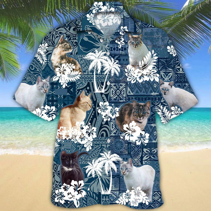 Cat Hawaiian Shirt For Summer Day, 3D Full Print Hawaii Cat Shirts, Cat Aloha Beach Shirt, Gift For Cat Lover