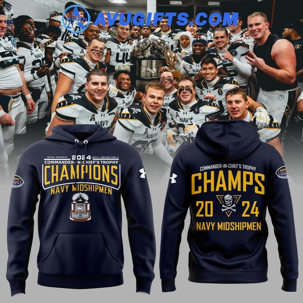 Navy Midshipmen 2024 Cic Trophy Champions For Fan Teams Premium Edition Hoodie – Zip Hoodie 3D Aop Shirt