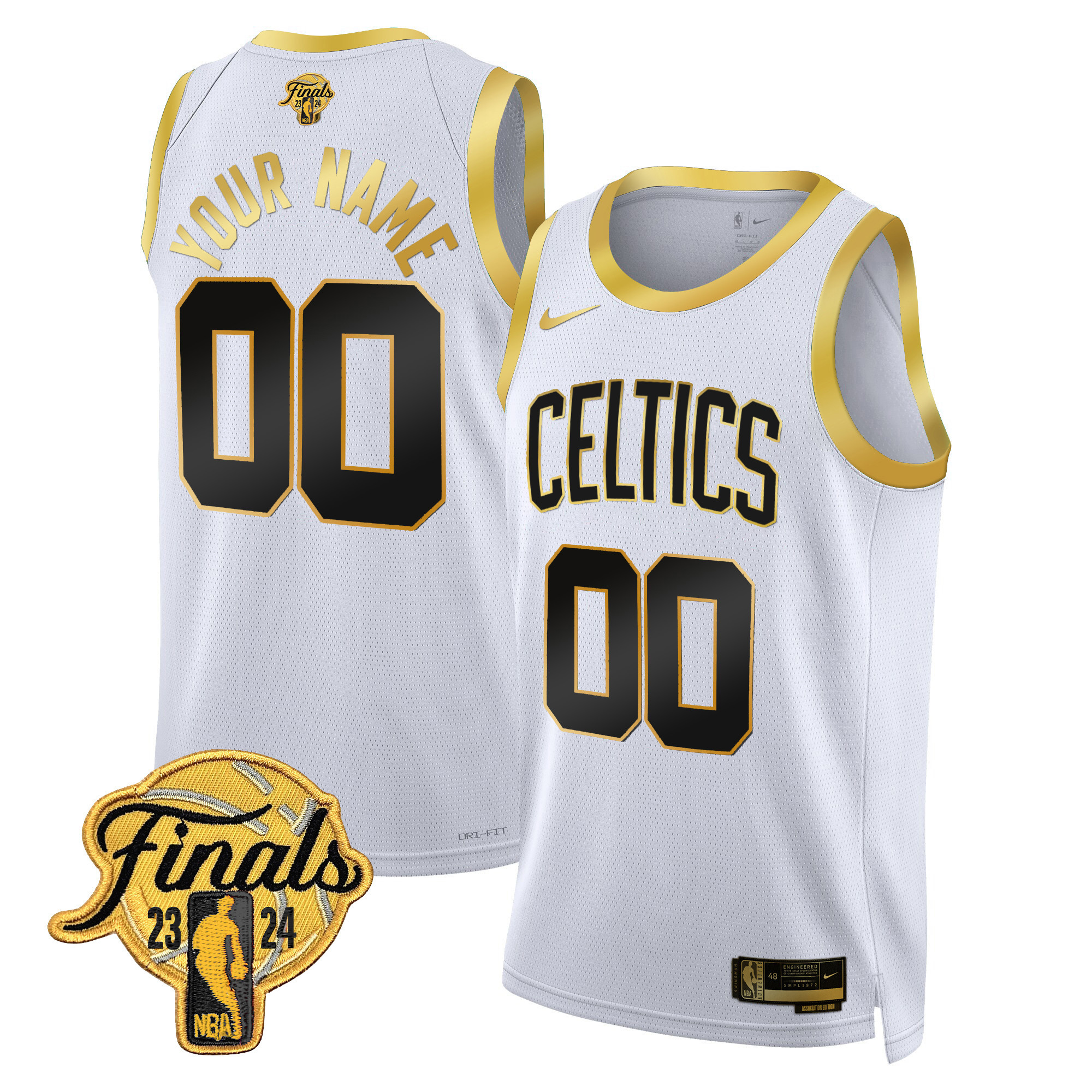 Boston Celtics 2024 Finals Patch Swingman Custom Jersey – All Stitched