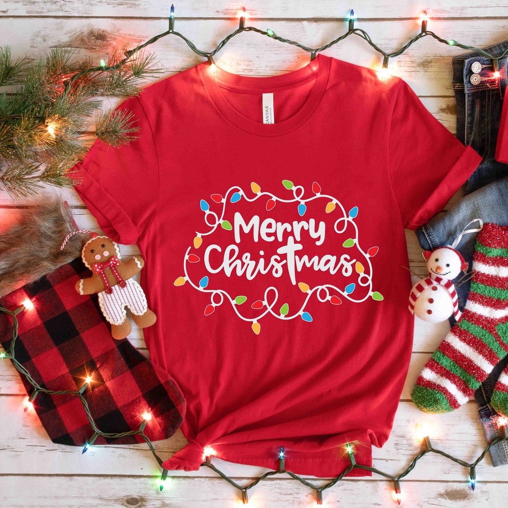 Merry Christmas T-Shirt, Christmas Lights Shirt, Christmas Lights T-Shirt, Christmas Shirt, Merry Christmas Shirt, Christmas Gift Shirt Shopseatcar