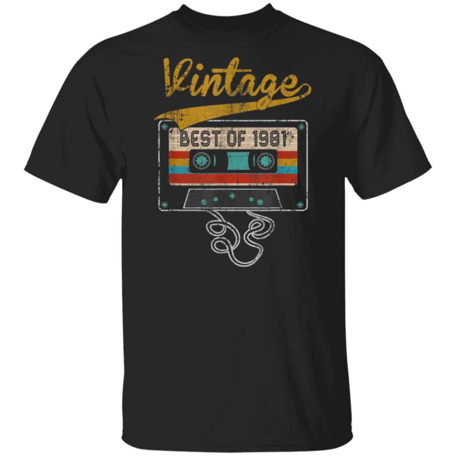 Vintage Cassette 38th Birthday Gift Men Women Best of 1981 T Shirt