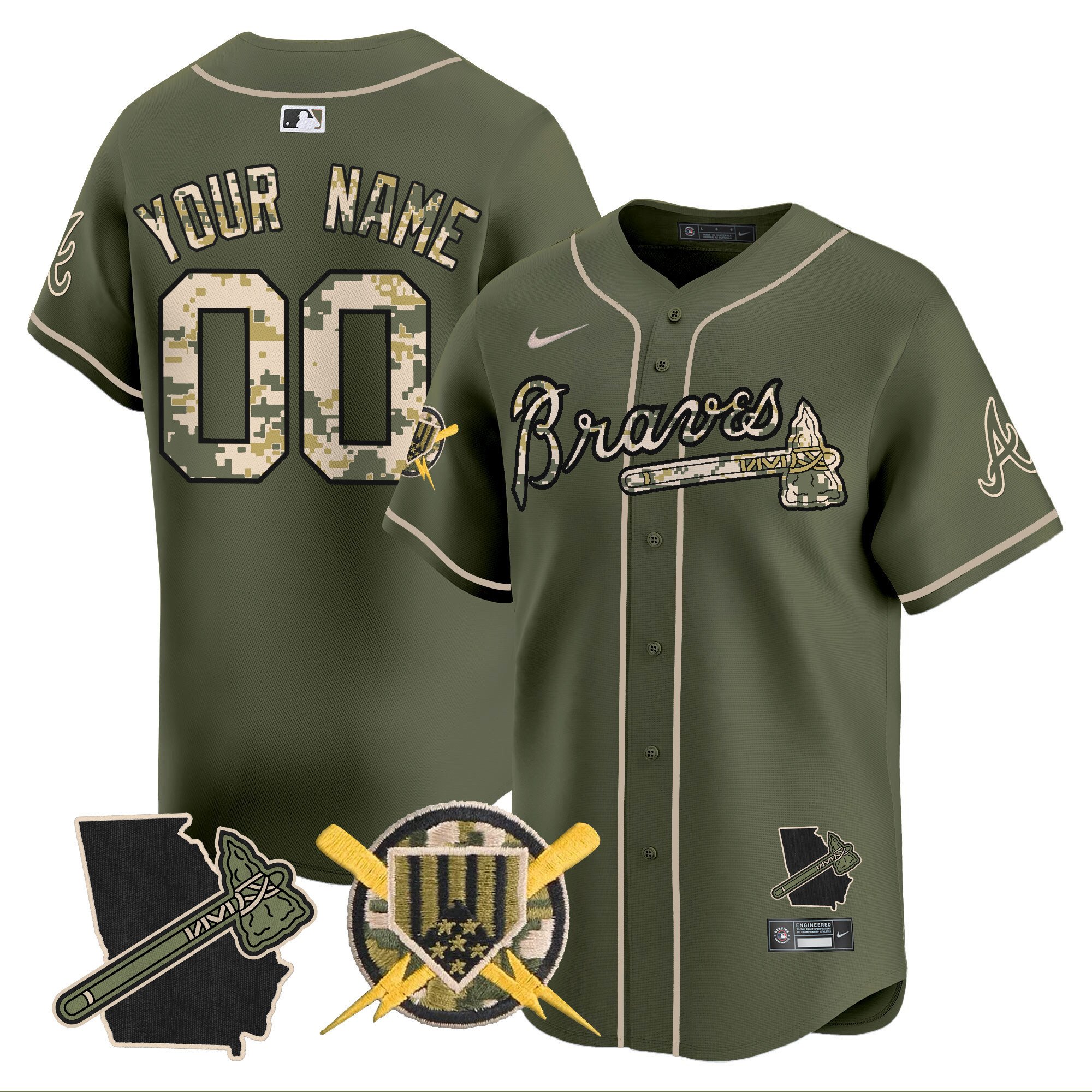 Atlanta Braves Armed Forces Day Vapor Premier Limited Custom Jersey – All Stitched