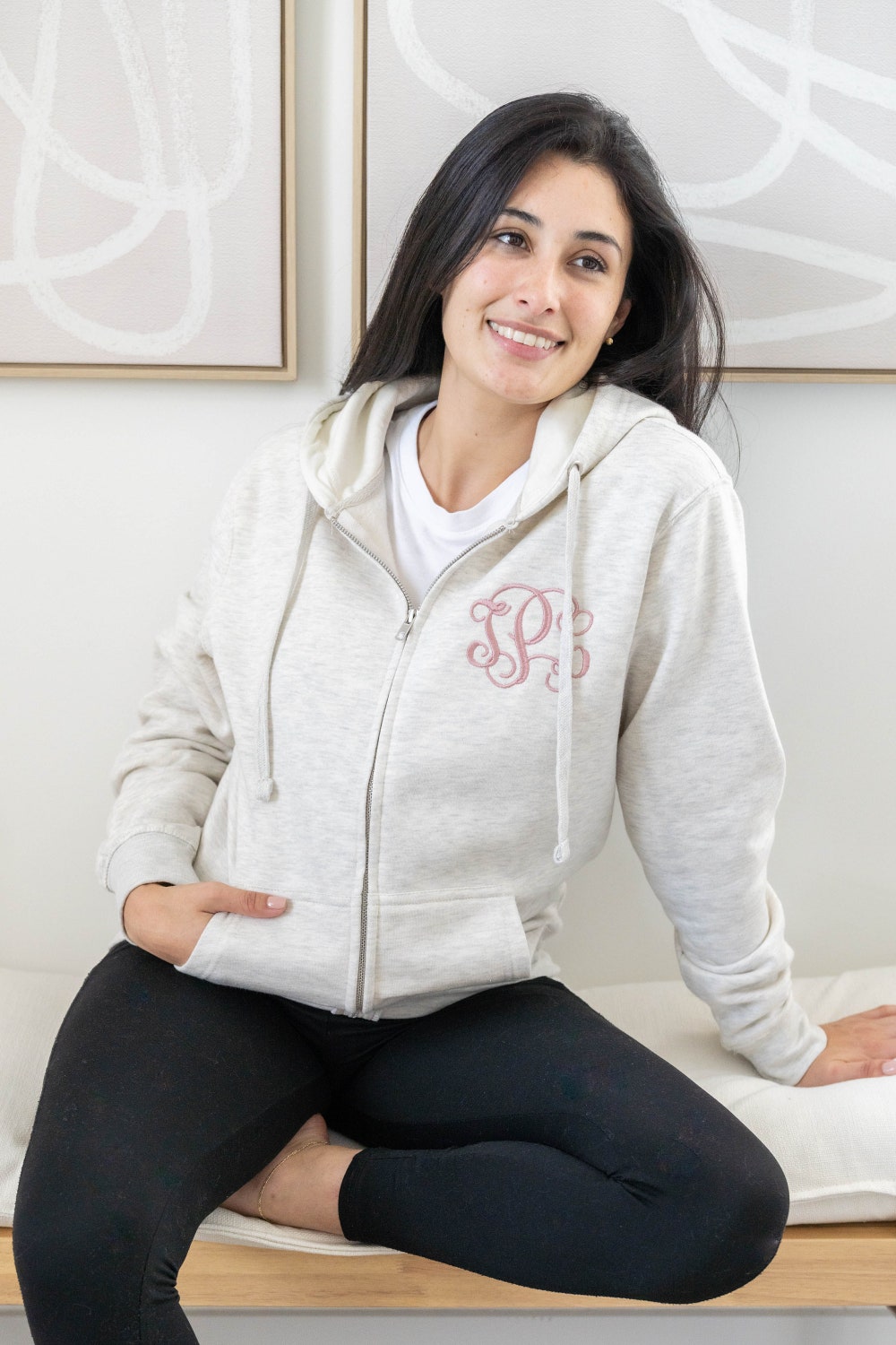 Monogrammed Jacket ~Embroidered Hoodie Jacket ~ Personalized Full Zip Jacket ~ Gifts for Her A20 x Halloween Collection From Snorider