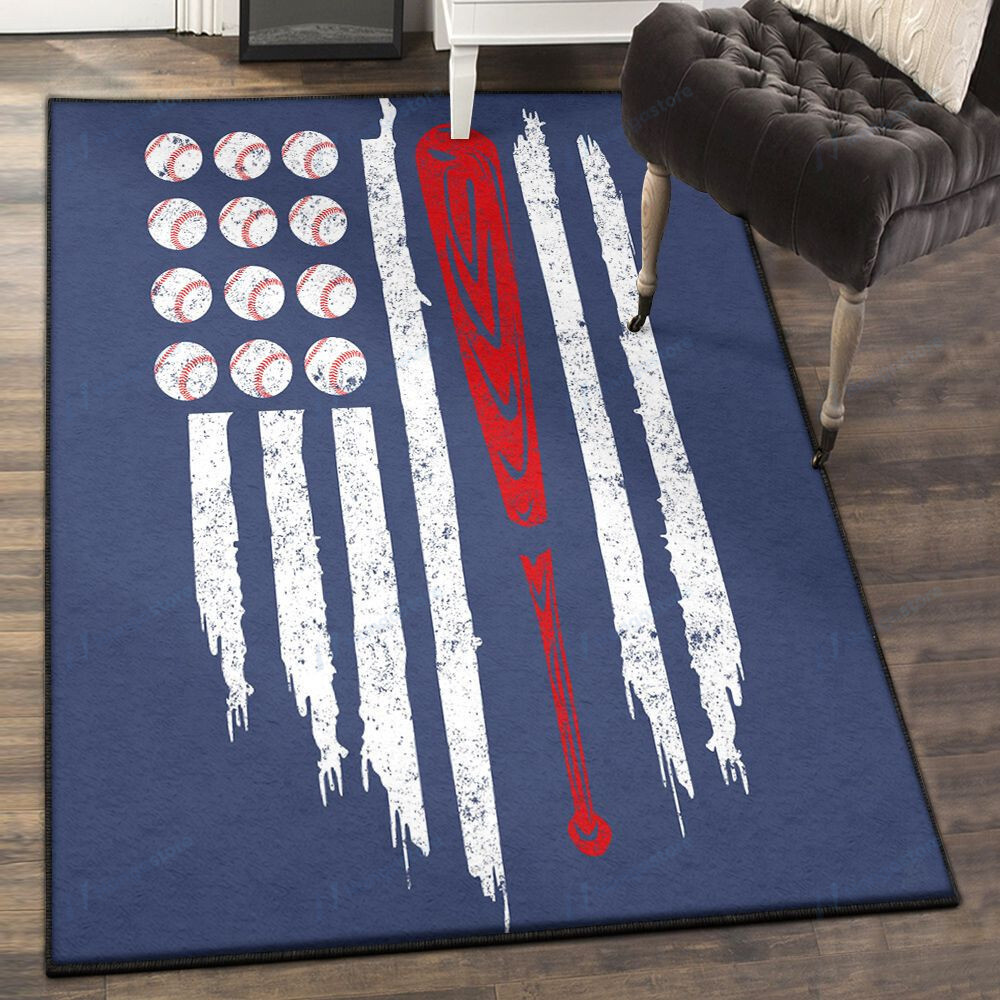 Usa Large Baseball American Flag Area Rectangle Rugs Carpet Living Room Bedroom Availablerug Store