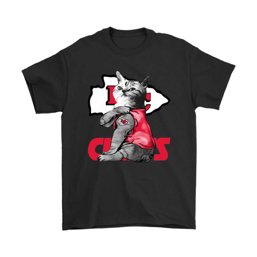 A Cat With Kansas City Chief Logo Tattoo Shirts