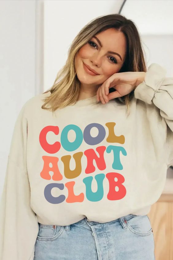 Retro Cool Aunt Sweatshirt, Cool Aun … fashionstation