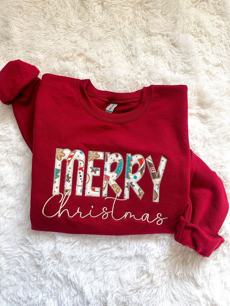 Merry Christmas Embroidered Sweatshi &hellip;