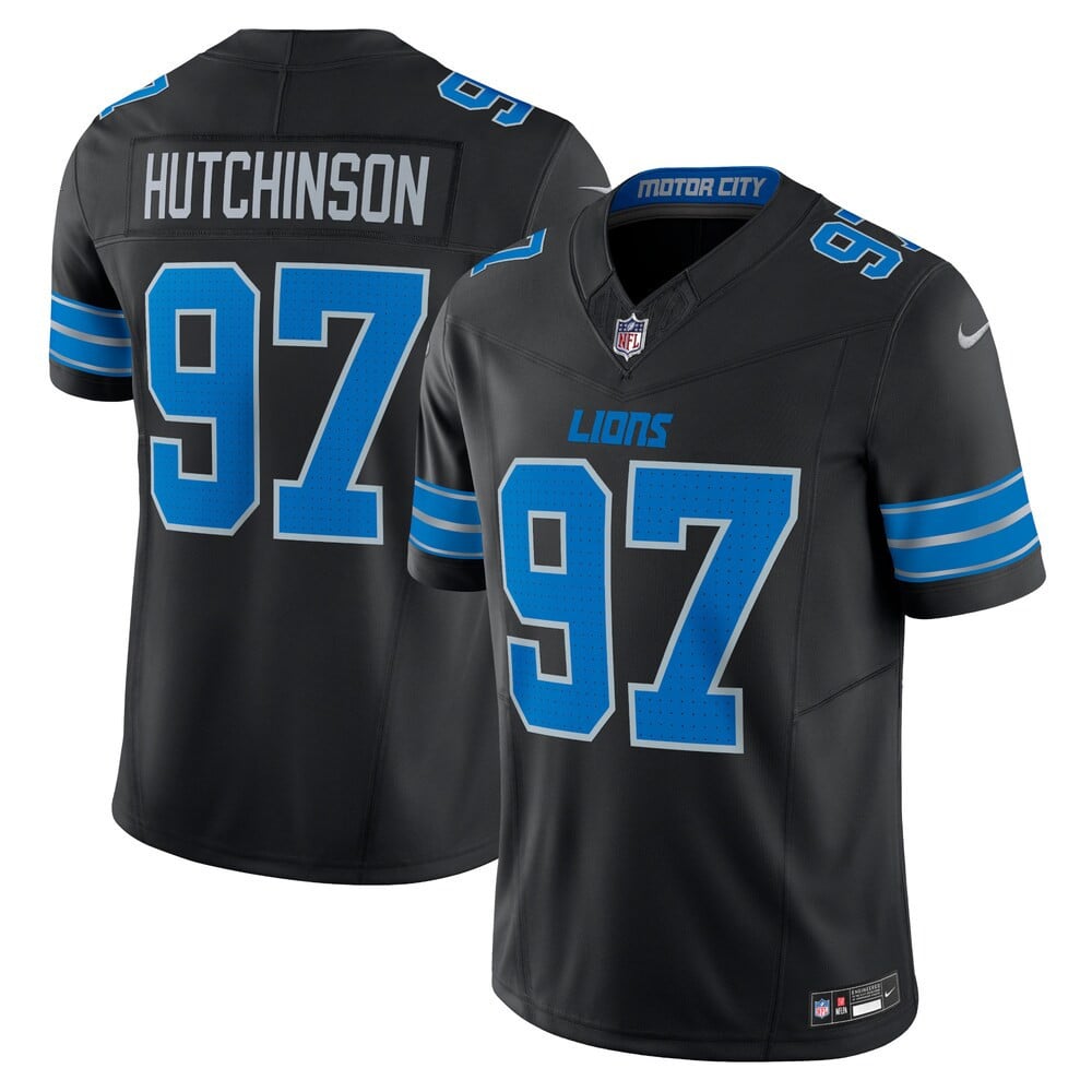 Aidan Hutchinson Detroit Lions 2024 Alternate Black Jersey – All Stitched