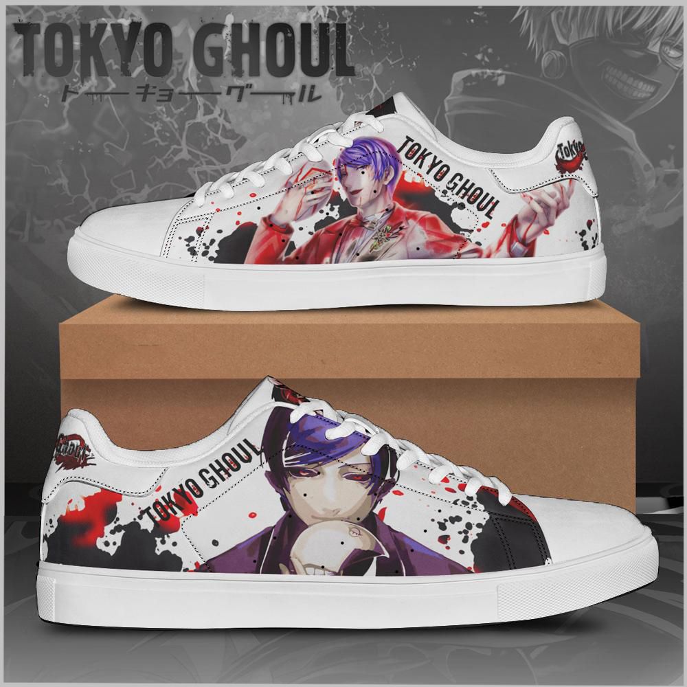 Shuu Tsukiyama Tokyo Ghoul Low top Leather Skate Shoes, Tennis Shoes, Fashion Sneakers L98