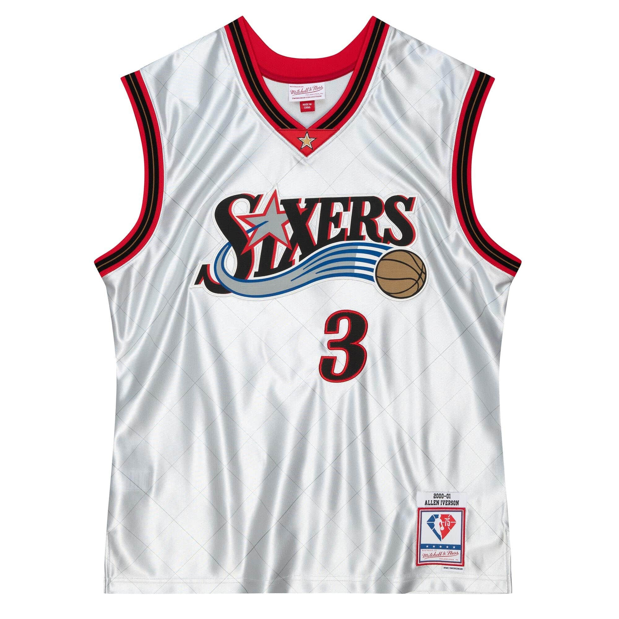 Mitchell & Ness 75Th Platinum Swingman Allen Iverson Philadelphia 76Ers