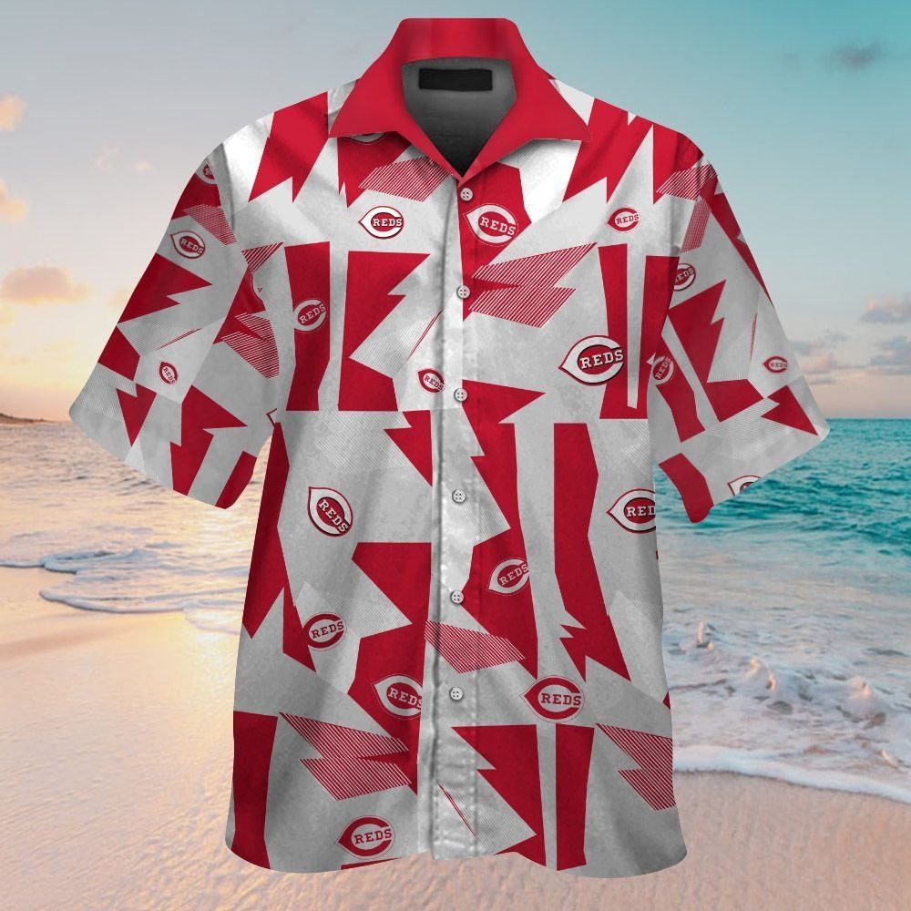 Cincinnati Reds Short Sleeve Button Up Tropical Hawaiian Shirt Ver07