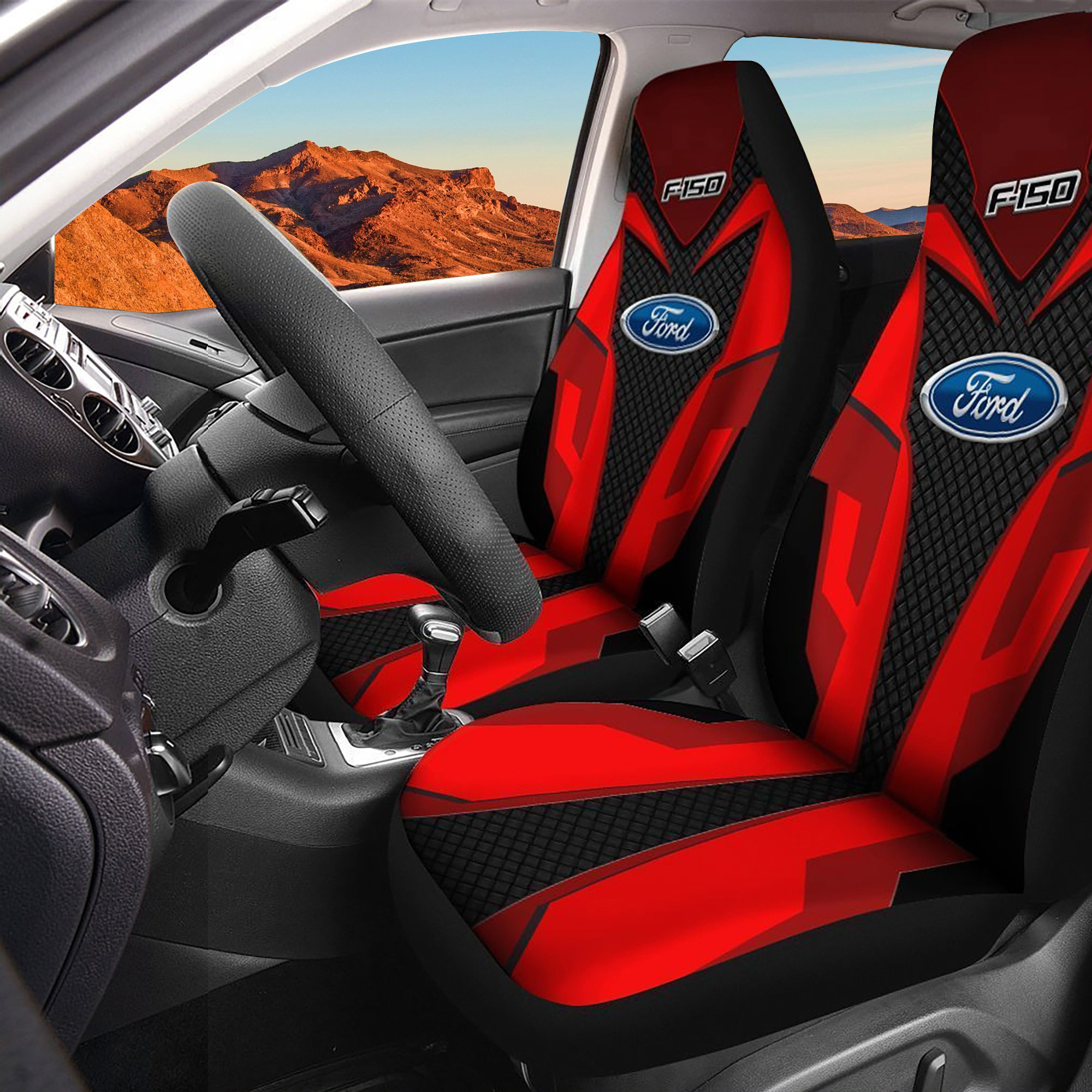 Ford F-150 Logo Car Seat Cover Set CSC8924