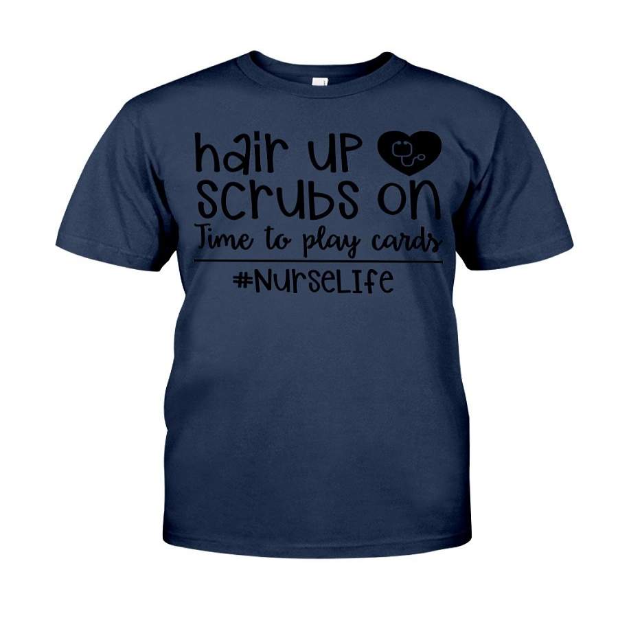Hair Up Scrubs On Time To Play Cards …