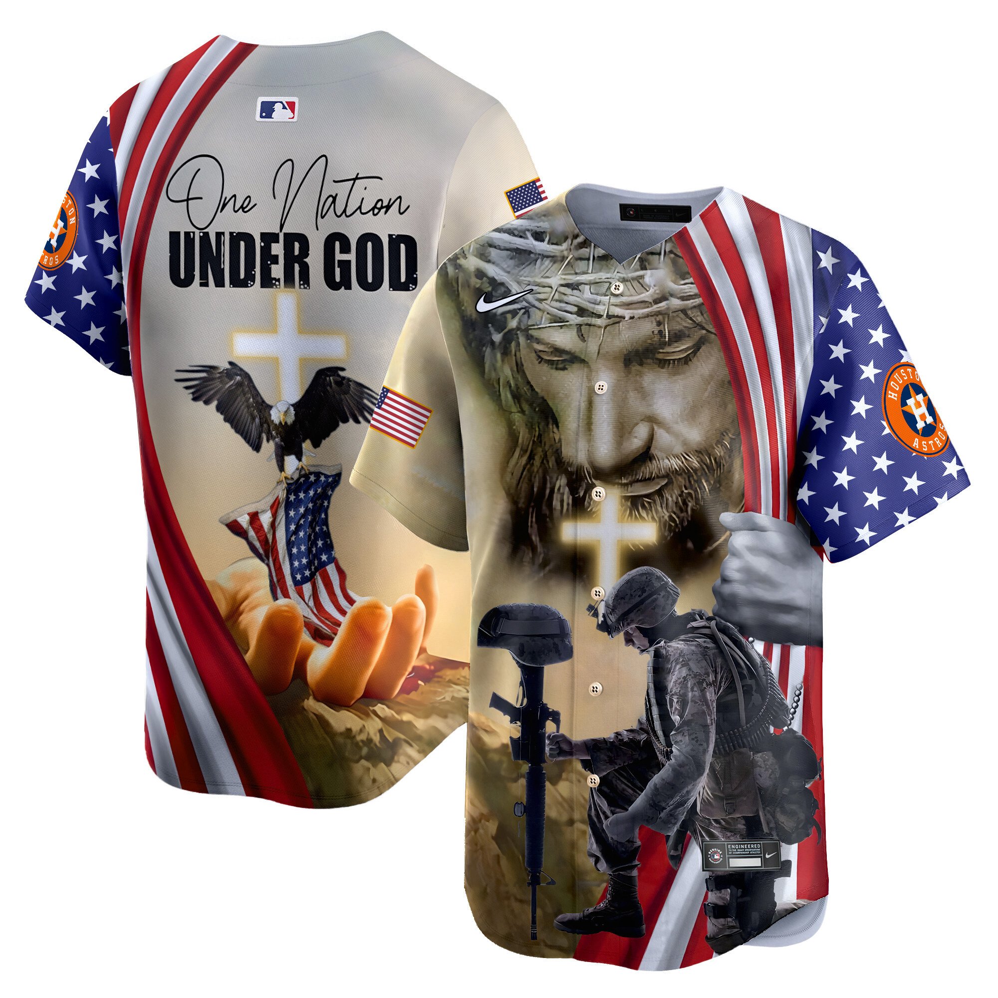 Astros One Nation Under God Vapor Premier Limited Jersey – Printed