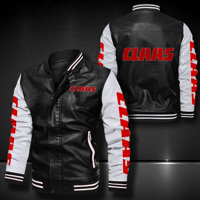 Claas Leather Varsity Jacket Bomber Coat