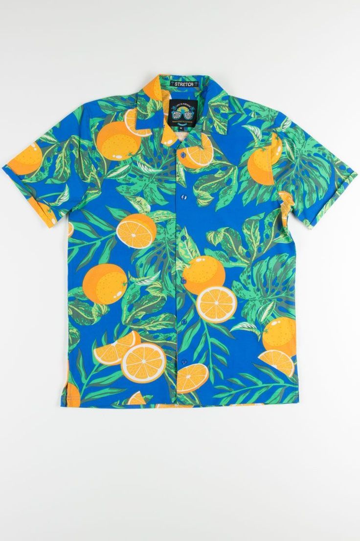 Tropical Fruits Orange Hawaiian Shir &hellip;