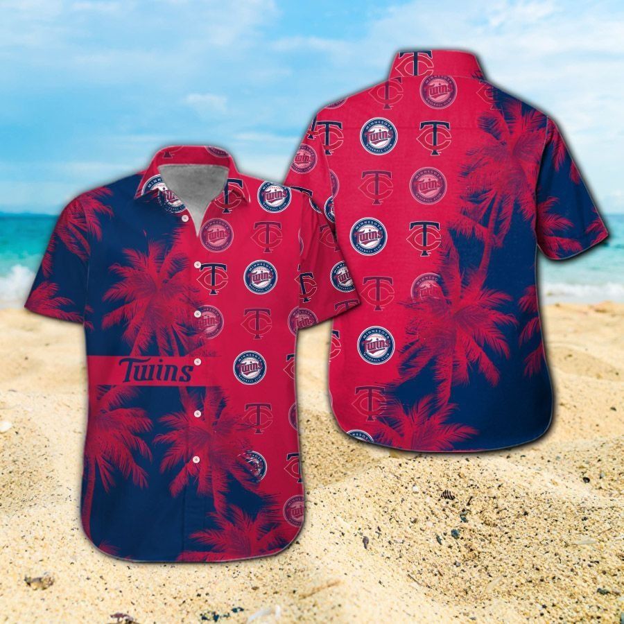 Minnesota Twins Short Sleeve Button Up Tropical Hawaiian Shirt Ver04