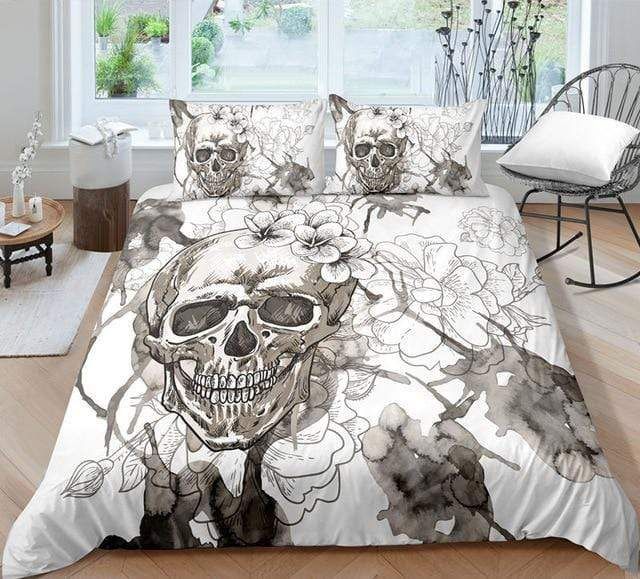 Skull 3d Flower Sugar White Cotton B &hellip;