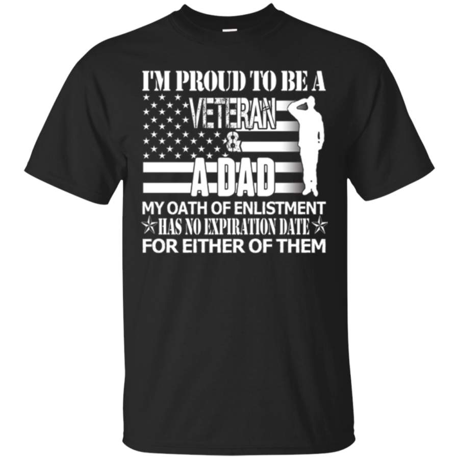 AGR Men’s Vintage T-Shirt Veteran Proud To Be A Veteran & Dad