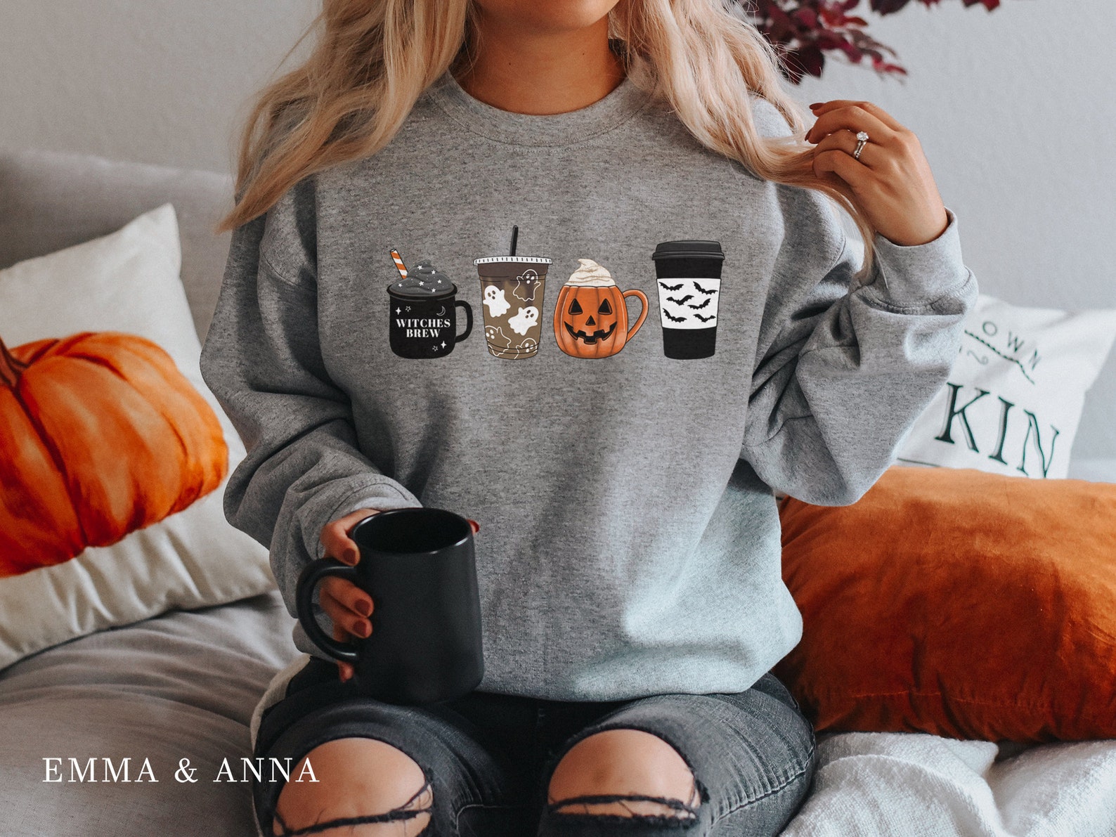 Fall Coffee Sweatshirt 2D Crewneck Sweatshirt All Over Print Sweatshirt For Women Men Sws3670