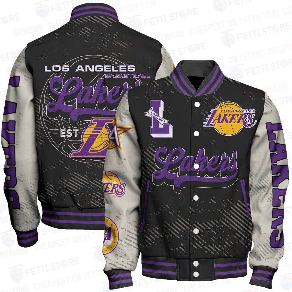 Los Angeles Lakers Team Logo Sport Pattern Classic Varsity Jacket