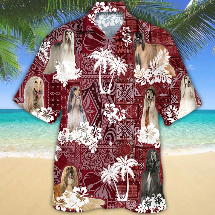 Afghan Hound Hawaiian Shirt For Men, Tropical Shirts, Gift For Him, Funny Hawaiian Shirts