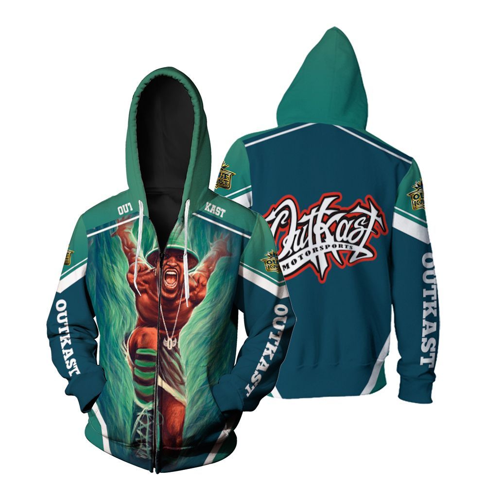 Andre 3000 Outkast Green Zip Hoodie …