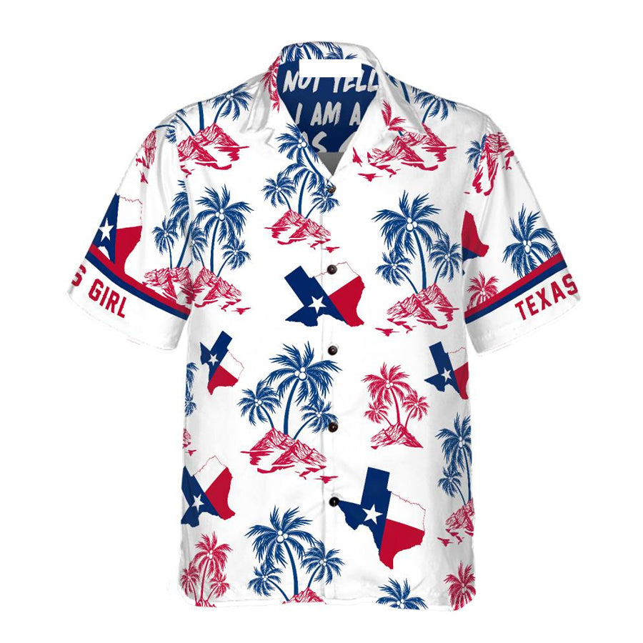 Texas Flag And Palm Tree Pattern Texas Girl Shirt, Patriotic Texas Hawaiian Shirt For Men And Women, Proud Texas Shirt