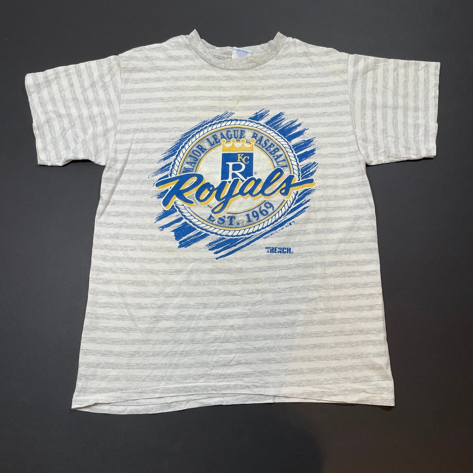 Vintage 90S Kansas City Baseball Striped Shirt