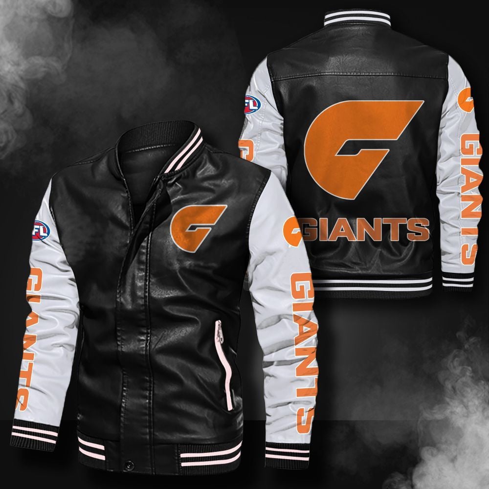 Greater Western Sydney Giants Leather Varsity Jacket Bomber Coat