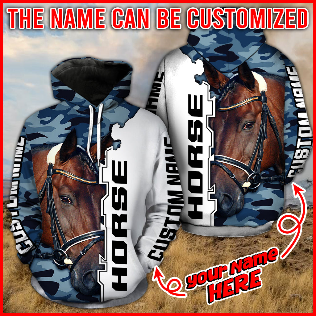 Horse Full Hoodie 3D Camouflage Pattern - Personalized Custom - Print Thicken Fleece Hoodie New Hoodies