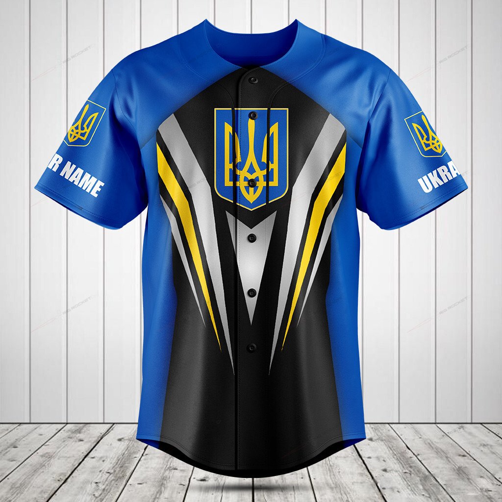 Merchcustom Ukraine Flag Arrow Custom Baseball Jersey For Fan
