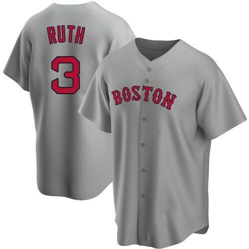 Babe Ruth 3 Boston Red Sox Gray Ver1 All Over Print Baseball Jersey For Fans