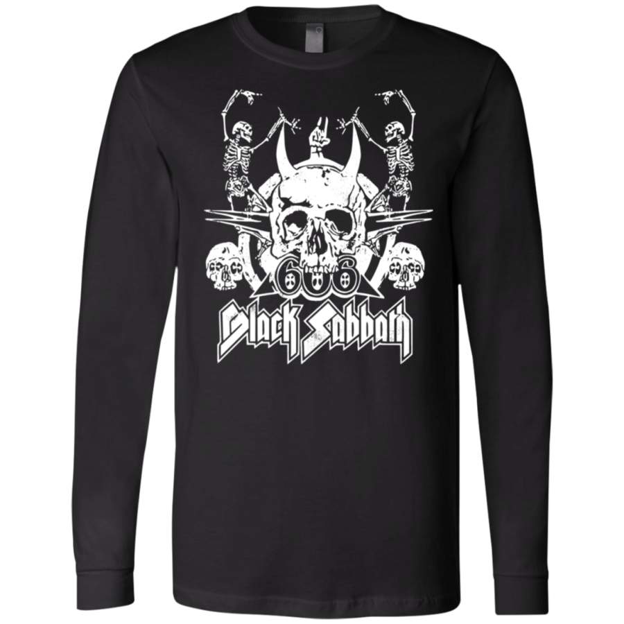 Black Sabbath 666 Skulls Canvas Long Sleeves T-Shirt Donuink Store