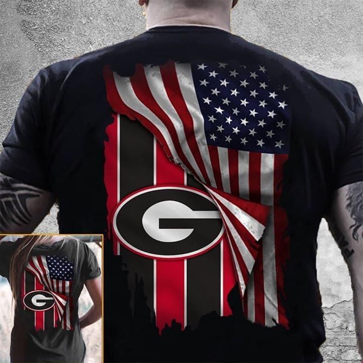Georgia Bulldogs American Flag Fan T &hellip;